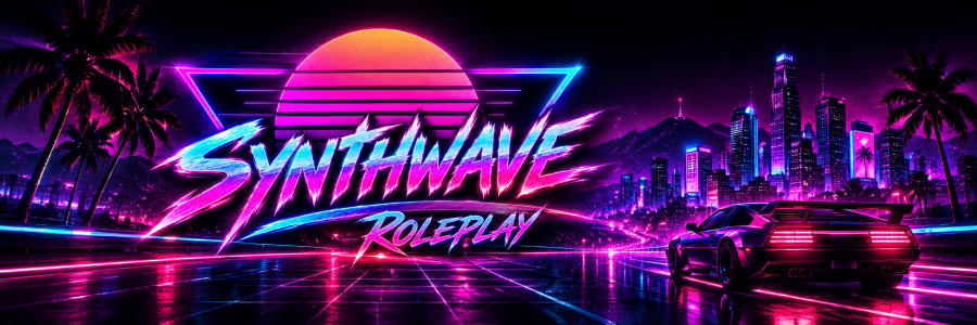Banner of Synthwave Roleplay Asia | Recently Launched | Custom Scripts | Arena Hopeouts | 